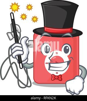 Magician mp3 player isolated on with mascot vector illustration Stock Vector