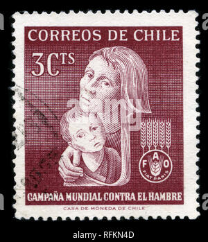 Postage stamp from Chile in the FAO “Freedom from Hunger” campaign series issued in 1963 Stock Photo