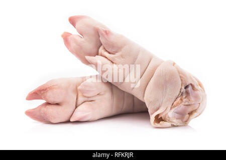 Raw pork legs on a white background Stock Photo