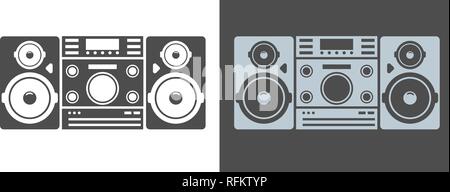 Loud music audio center system silhouette icon or symbol. Vector illustration. Stock Vector