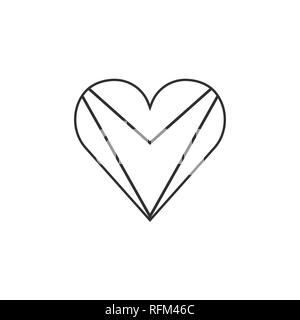 Guyana flag icon in a heart shape in black outline flat design. Independence day or National day holiday concept. Stock Vector
