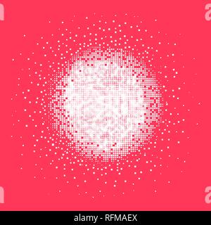 Abstract halftone pixels in circle form. Mosaic pixels design element Stock Vector