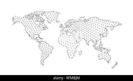Polygonal world map or global cartography vector illustration Stock Vector