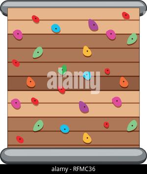 A climbing wall on white background illustration Stock Vector
