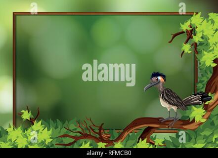 A roadrunner bird in nature frame illustration Stock Vector