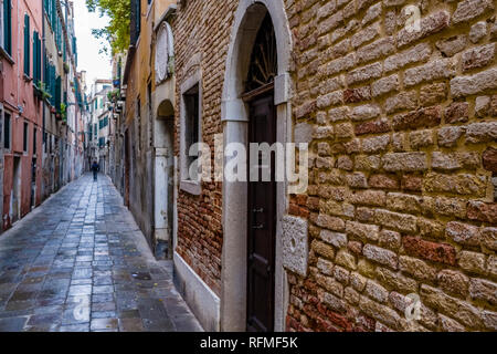 Narrow streets leading through the ailing brick houses of the so-called 'Floating city' Stock Photo