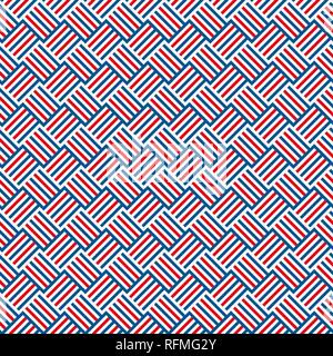 Abstract red, blue and white strips seamless pattern useful how background Stock Vector