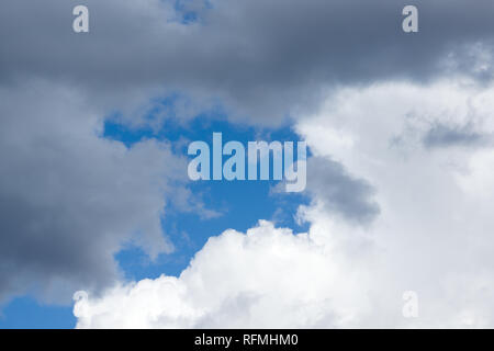 Blue sky with lots of white clouds Stock Photo