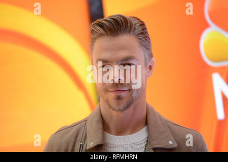 Derek Hough attends NBC's New York Mid Season Press Junket at Four Seasons Hotel New York on January 24, 2019 in New York City. Stock Photo