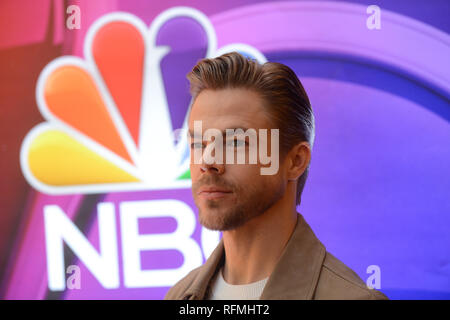 Derek Hough attends NBC's New York Mid Season Press Junket at Four Seasons Hotel New York on January 24, 2019 in New York City. Stock Photo