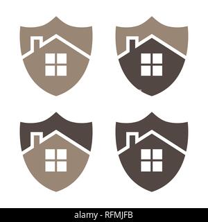 Home security shield vector illustration. EPS 10. Vector Stock Vector