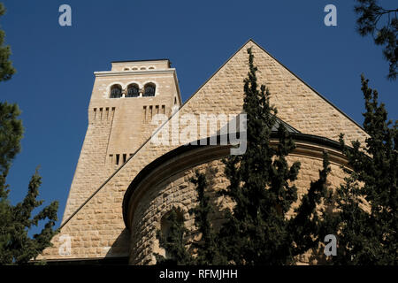 Exterior of the Lutheran Church of The Ascension Also known as Augusta Victoria located in the Palestinian village of A-Tur on Mount of Olives in East Jerusalem Israel Stock Photo