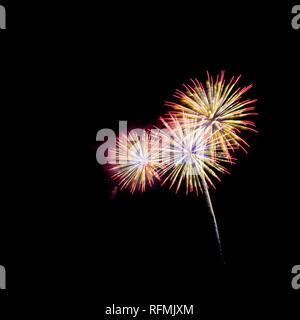 Abstract colored firework background with free space for text. Stock Photo