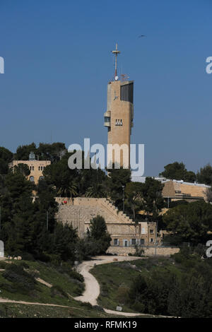 View of the Hebrew University of Jerusalem, Israel's second-oldest university, established in 1918 situated on Mount Scopus, Jerusalem Israel Stock Photo