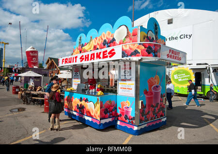Fruit shakes kiosk at Stampede Park during Calgary Stampede Show, Calgary, Alberta, Canada Stock Photo