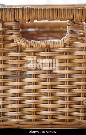 Close to detail of wicker basket Stock Photo