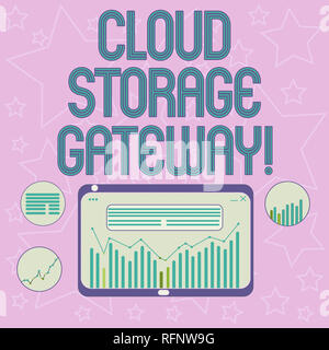 Handwriting text writing Cloud Storage Gateway. Concept meaning Server which resides at the customer premises Digital Combination of Column Line Data  Stock Photo