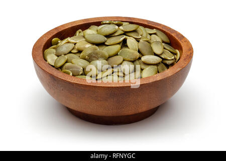 Download Peeled Pumpkin Seeds In A Wooden Bowl Stock Photo Alamy PSD Mockup Templates