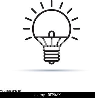 LED lightbulb vector line icon. Ecology and nature protection symbol. Stock Vector