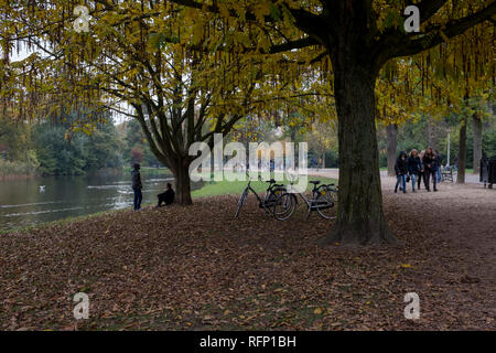 Amsterdam, Netherlands - 30 October 2016: Autumn at Vondelpark Stock Photo