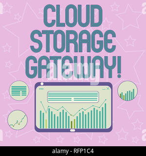 Handwriting text writing Cloud Storage Gateway. Concept meaning Server which resides at the customer premises Digital Combination of Column Line Data  Stock Photo