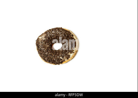 single donut with brown sprinkles, isolated on white background Stock Photo