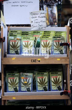 Cannabis products in a coffee-shop, Amsterdam, Netherlands Stock Photo