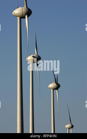 Wind turbines, wind power stations Stock Photo
