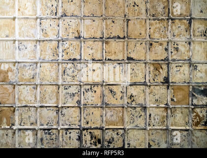 Rustic geometric pattern from an old ceiling, rust and corrosion background Stock Photo
