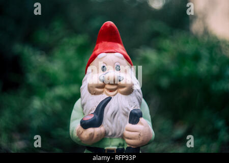 A cute Garden Gnome Portrait Stock Photo