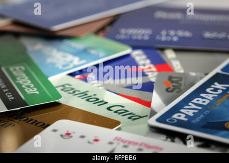 DEU, Germany : bonus cards, discount cards of several companys. Stock Photo