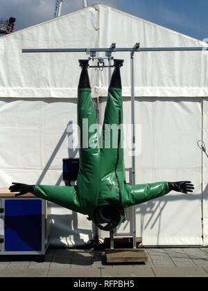 DEU, Federal Republic of Germany, Hannover : Drying of a chemical protecting suite.Hannover fairgrounds. Interschutz, world Stock Photo