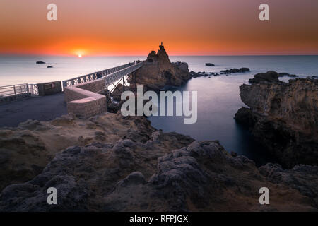 City of Biarritz with its beautiful coast, at the North Basque Country. Stock Photo