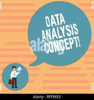 Word writing text Data Analysis Concept. Business concept for evaluating data using analytical and logical reasoning Man in Necktie Carrying Briefcase Stock Photo