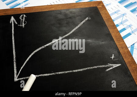 Success and failure in business. Financial growth with graph. Stock Photo