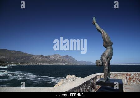 Hermanus - Statue of a Diver,  Western Cape, South Africa Stock Photo