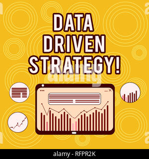 Writing note showing Data Driven Strategy. Business photo showcasing decisions based on data analysis and interpretation Digital Combination of Column Stock Photo
