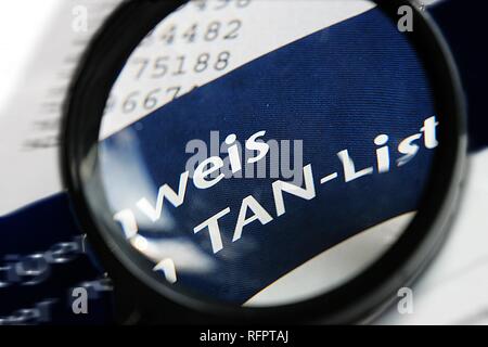DEU, Germany : TAN numbers, Trans action numbers, security code number for the use of internet banking. Symbolic photo economy Stock Photo