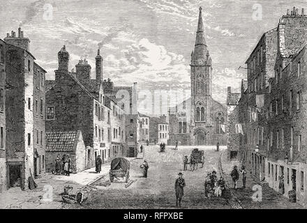 Sheriff Brae, looking towards St. Thomas Church, Edinburgh, Scotland, 19th century Stock Photo