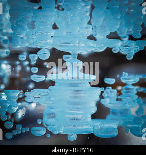 Gas Bubbles Trapped in Solid Ice Blocks Stock Photo