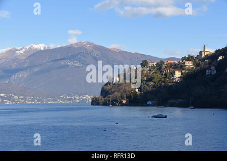 View on Pino sulla Sponda del Lago Maggiore, Italy Stock Photo