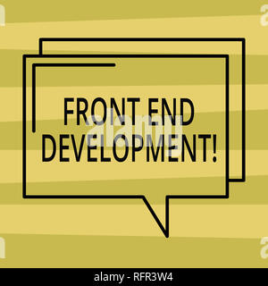 Text sign showing Front End Development. Conceptual photo Altering data to graphical interface for user to view Rectangular Outline Transparent Comic  Stock Photo