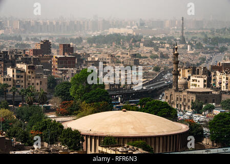 aerial view on the city of Cairo - Egypt, Africa. Cairo is the largest city on the African continent Stock Photo