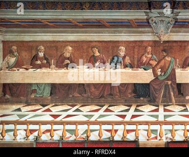 The Last Supper (Detail). Museum: Abbazia di San Michele Arcangelo a Passignano, Tavernelle Val di Pesa. Author: GHIRLANDAIO, DOMENICO. Stock Photo