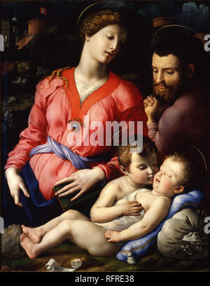 Sacra famiglia Panciatichi or Madonna Panciatichi / The Panciatichi Holy Family. Date/Period: Ca. 1540. Painting. Oil on panel. Height: 117 cm (46 in); Width: 93 cm (36.6 in). Author: Bronzino. BRONZINO, AGNOLO. Stock Photo