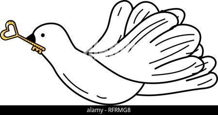 peace dove cartoon Stock Vector