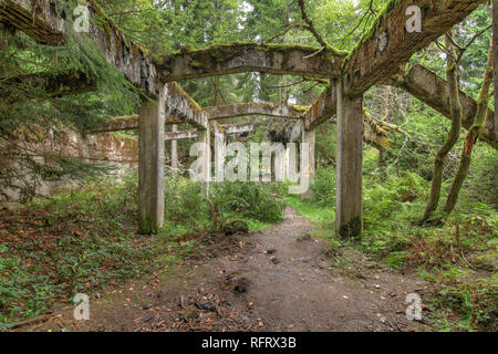 Former the tin mine abd war prison camp Rolava - Sauersack, Ore Mountains, Czech Republic Stock Photo