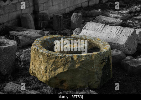 Ruins of Roman Artifacts in Malta Stock Photo