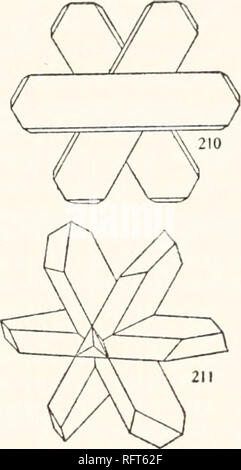 . Carnegie Institution of Washington publication. CRYSTALLOGRAPHY OF HEMOGLOBINS OF THE RODENTIA. 231 210) and there may be more than three in the combination. This kind of grouping pro- duces roughly hexagonal plates, and even fairly regular hexagonal tabular crystals, in which the composite character can, however, usually be made out. Rarely, this com- posite character almost disappears when the members of the twin are many and very thin, and the crystal then becomes pseudohexagonal; this is the normal hexagonal crystal of the rodents. When, on the other hand, the crystals twin on edge, they Stock Photo