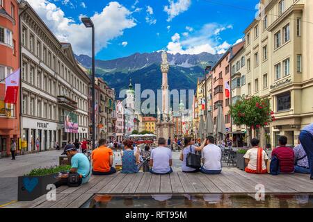 Maria Theresien Strasse, Innsbruck, Tyrol, Austria, Europe Stock Photo